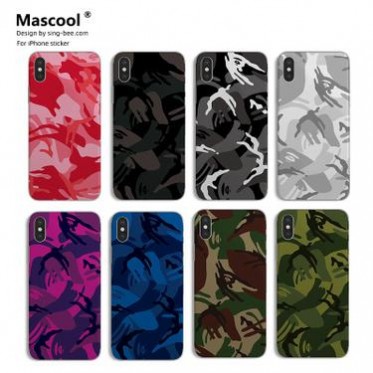 现货迷彩手机彩膜适用苹果iPhone11贴膜全包来图定制贴纸sticker