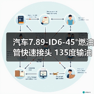 汽车7.89-ID6-45°燃油管快速接头 135度输油管路SAE油泵快插接头（图3）