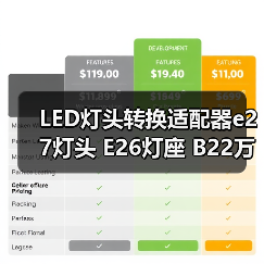 LED灯头转换适配器e27灯头 E26灯座 B22万向头3 E27万向灯头（图3）