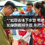 **加厚连体下水管 电镀加厚翻板排水器 拖把池洗手盆速排下水器（图3）