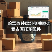 哈雷改装尾灯侧牌照架复古摩托车配件（图2）