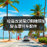 哈雷改装尾灯侧牌照架复古摩托车配件（图4）