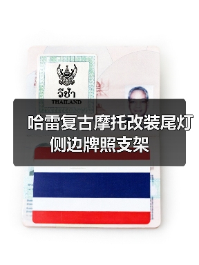 哈雷复古摩托改装尾灯侧边牌照支架（图2）